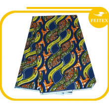 Fashion Print Cotton Hollandais African Yarn Dyed Super Wax Prints Fabric 6 Yards For Wedding Party